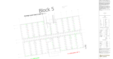Blockwork engineering survey showing levels as built survey